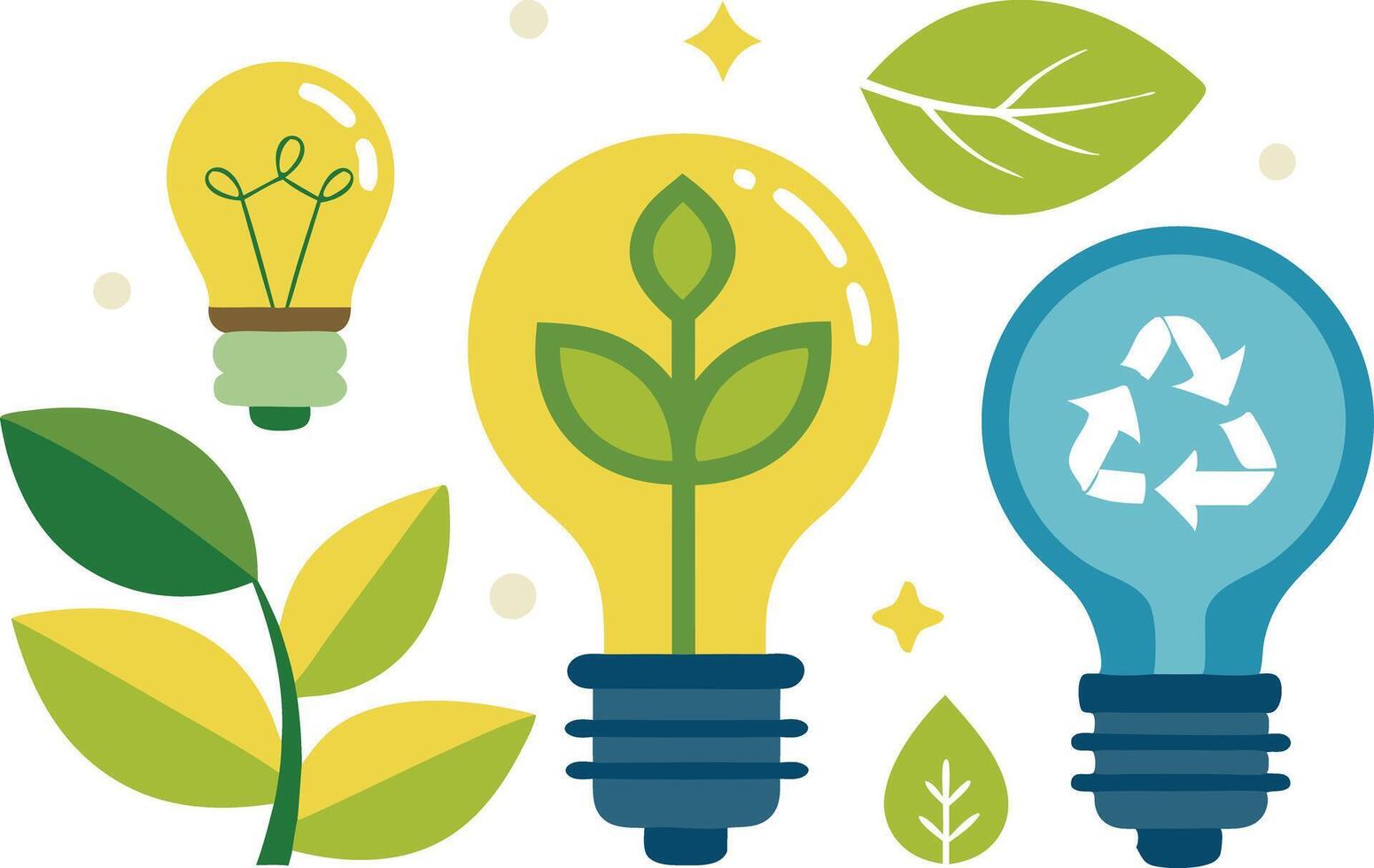 Abstract illustration representing balanced lifestyle with natural green elements and harmonious composition
