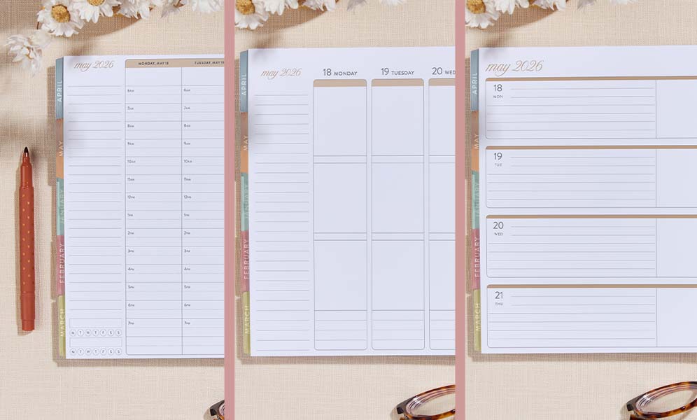 Illustration of a weekly planning calendar with structured daily blocks for lifestyle organization